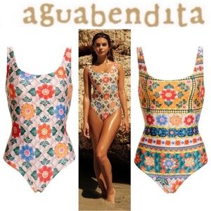 Agua Bendita Multicolor Floral Swimsuit